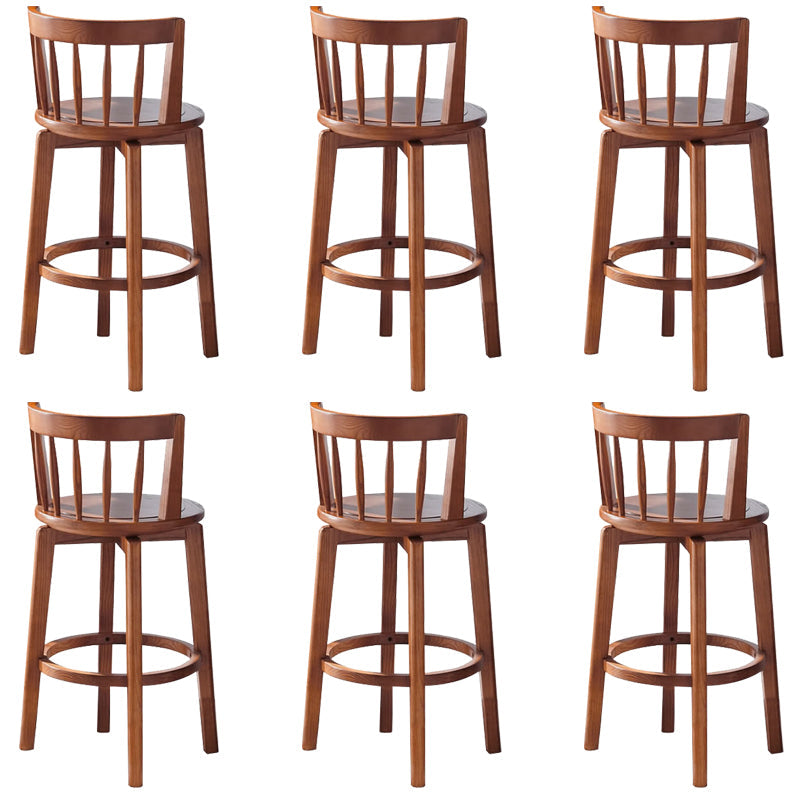 Modern Style Bar Stool Solid Wood Backrest Bar Stools with Swivel