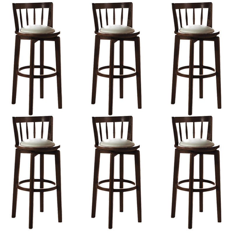 Modern Style Bar Stool Solid Wood Backrest Bar Stools with Swivel
