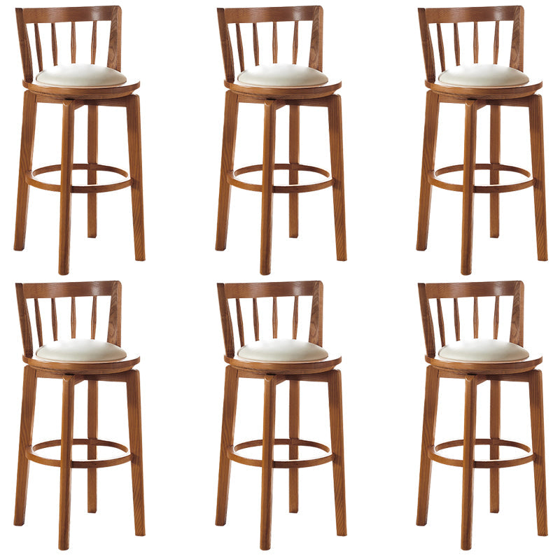 Modern Style Bar Stool Solid Wood Backrest Bar Stools with Swivel