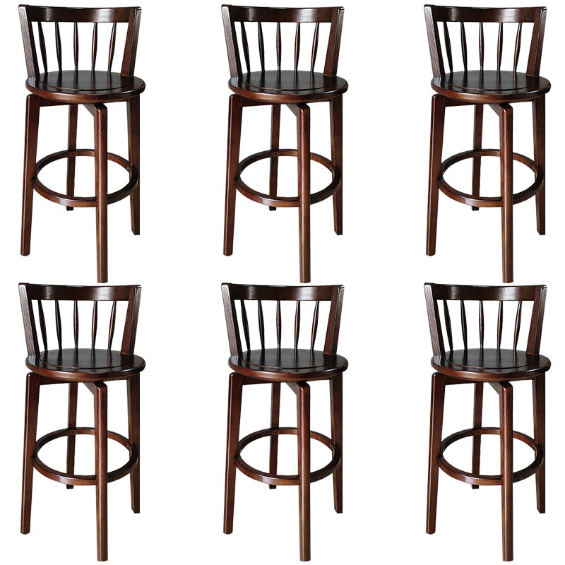 Modern Style Bar Stool Solid Wood Backrest Bar Stools with Swivel