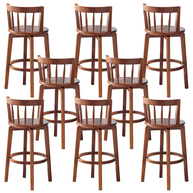 Modern Style Bar Stool Solid Wood Backrest Bar Stools with Swivel
