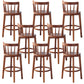 Modern Style Bar Stool Solid Wood Backrest Bar Stools with Swivel