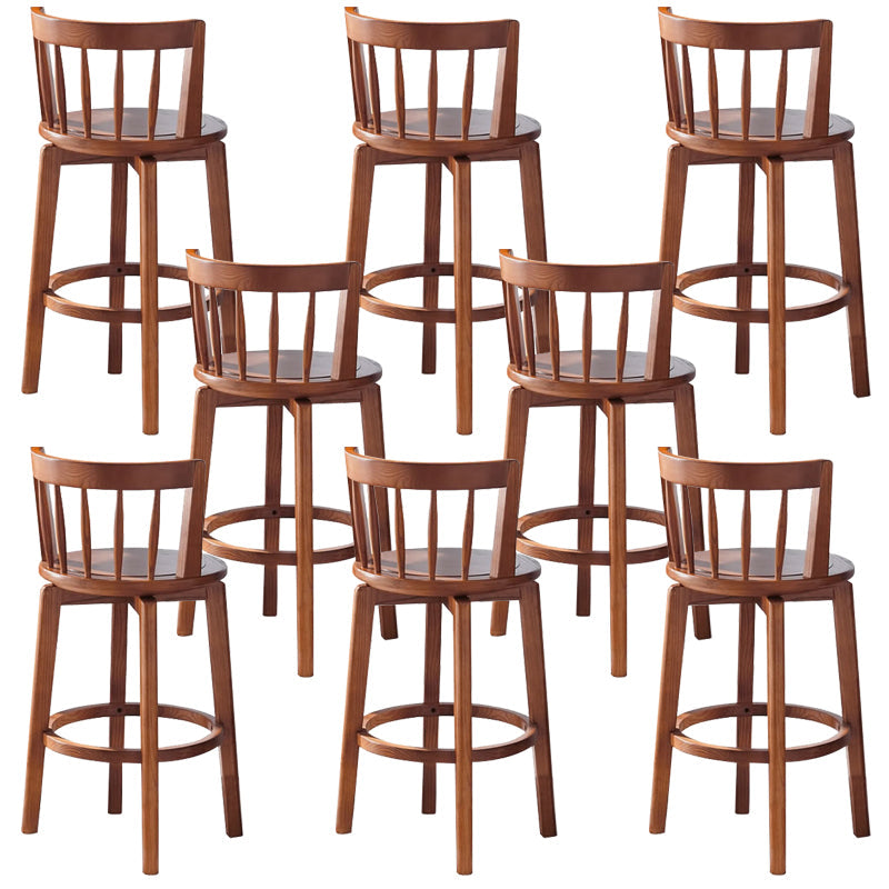 Modern Style Bar Stool Solid Wood Backrest Bar Stools with Swivel