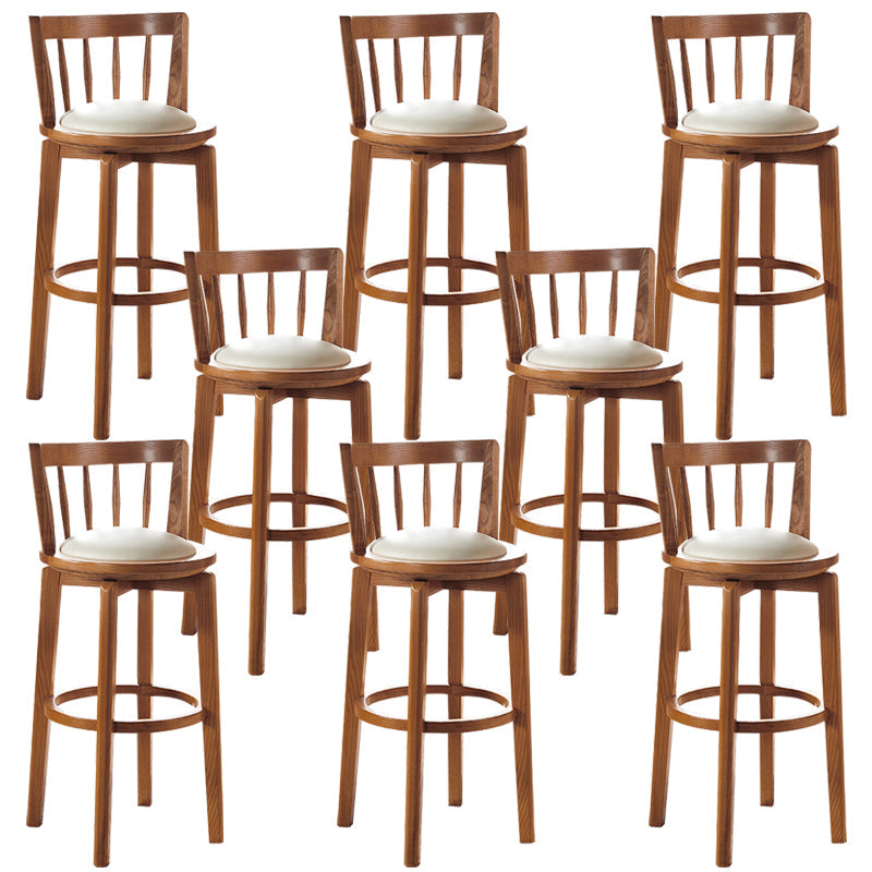 Modern Style Bar Stool Solid Wood Backrest Bar Stools with Swivel