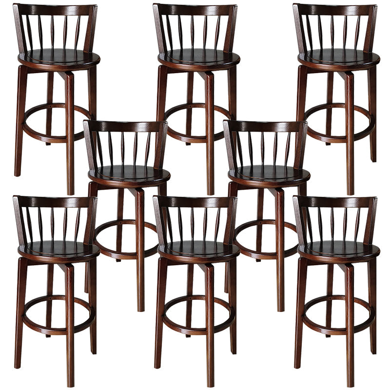 Modern Style Bar Stool Solid Wood Backrest Bar Stools with Swivel