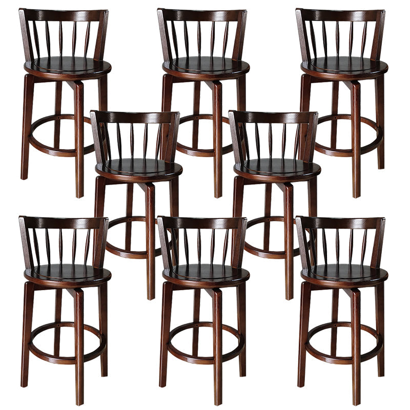 Modern Style Bar Stool Solid Wood Backrest Bar Stools with Swivel