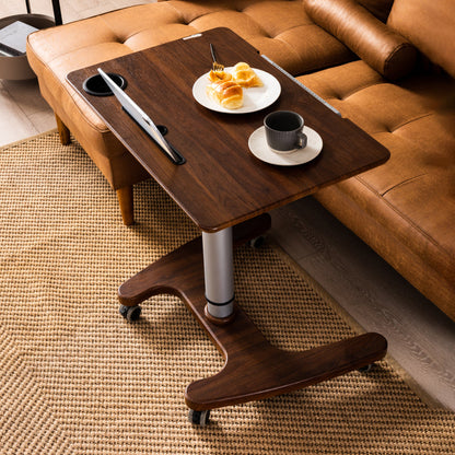 Scrivania rettangolare in piedi reversibile marrone/naturale scrittura di scrittura per ufficio