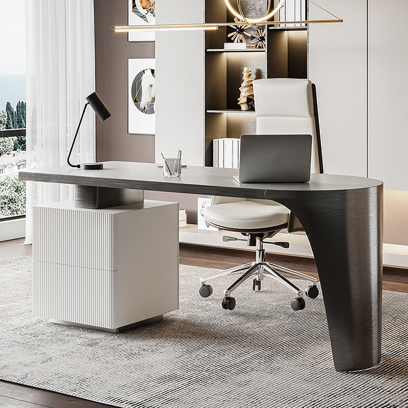 Moderner 29,53-Zoll großer Schreibtisch 2 Schubladen Stone Office Desk