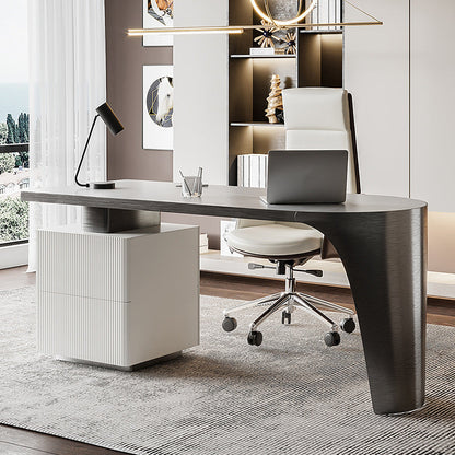Moderner 29,53-Zoll großer Schreibtisch 2 Schubladen Stone Office Desk