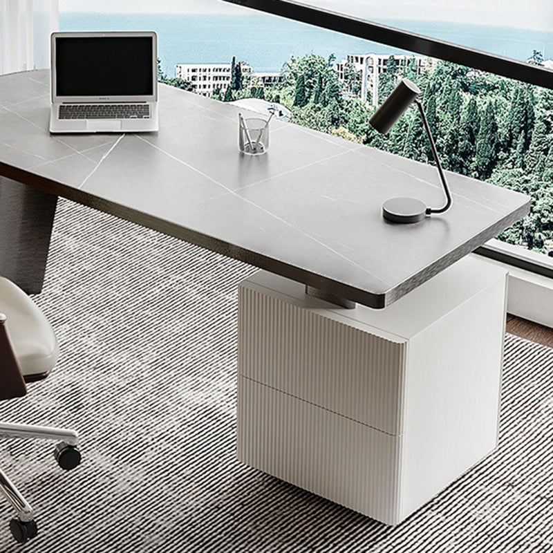 Moderner 29,53-Zoll großer Schreibtisch 2 Schubladen Stone Office Desk