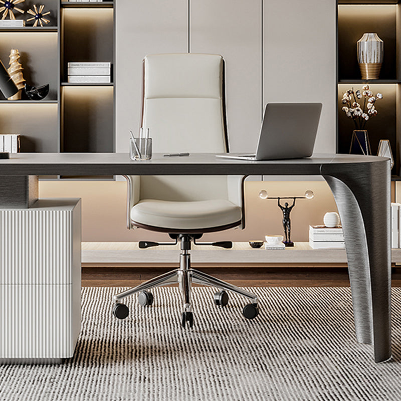 Moderner 29,53-Zoll großer Schreibtisch 2 Schubladen Stone Office Desk