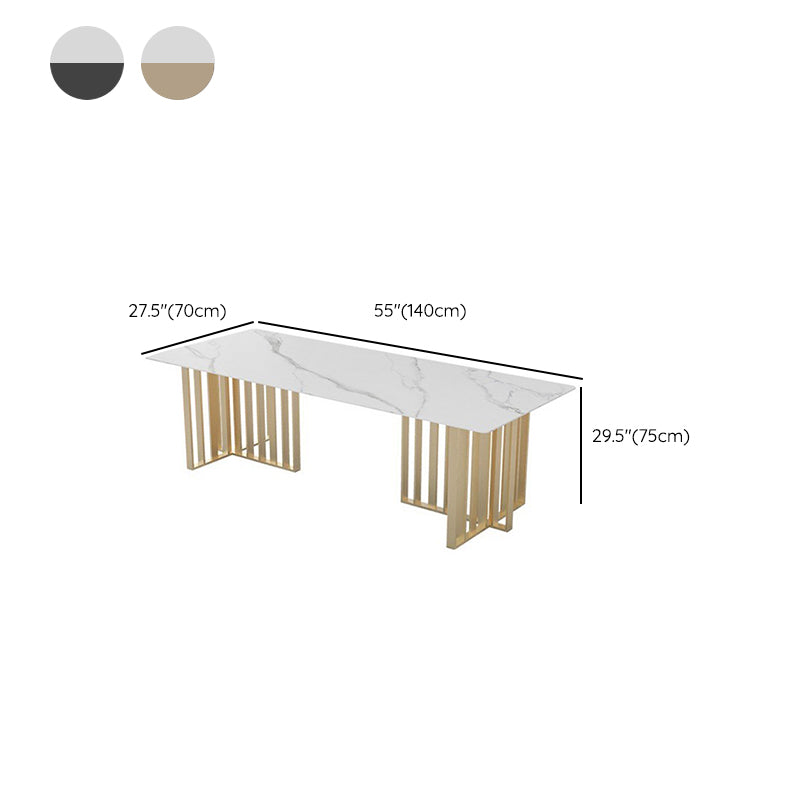 Scrivania rettangolare in pietra industriale 29,53 "Distanta da ufficio alta