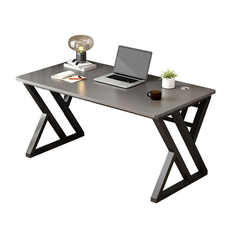 Modern Rectangular Computer Desk Wooden Black Gaming Desk with Black Legs Clearhalo 'furn' 'furn_office_desk' 'Furniture' 'Office Desks' 'Office Furniture' 'office_desk' 6795478