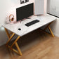 Modern Rectangular Computer Desk Wooden Black Gaming Desk with Black Legs Gold White Clearhalo 'furn' 'furn_office_desk' 'Furniture' 'Office Desks' 'Office Furniture' 'office_desk' 6795484