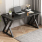 Modern Rectangular Computer Desk Wooden Black Gaming Desk with Black Legs 55.1"L x 23.6"W x 29.5"H Black Black Clearhalo 'furn' 'furn_office_desk' 'Furniture' 'Office Desks' 'Office Furniture' 'office_desk' 6795486