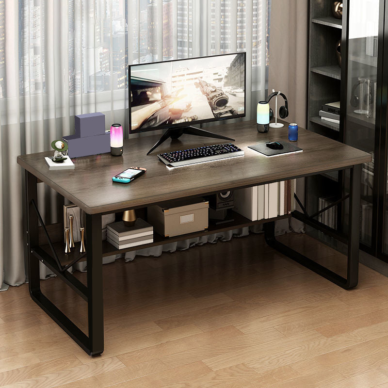 Modern Rectangular Computer Desk Wooden Black Gaming Desk with Black Legs Clearhalo 'furn' 'furn_office_desk' 'Furniture' 'Office Desks' 'Office Furniture' 'office_desk' 6795492
