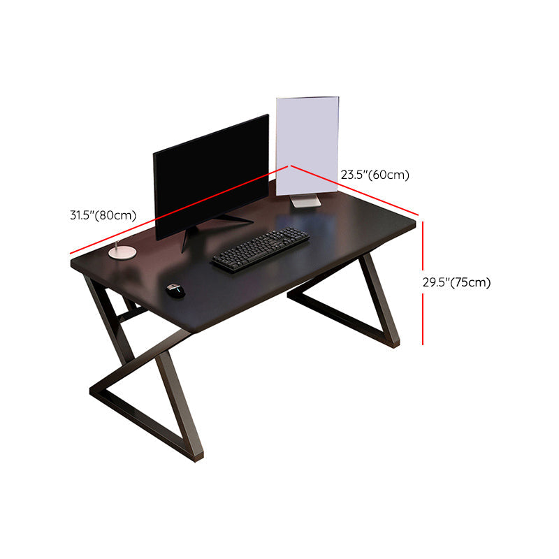 Modern Rectangular Computer Desk Wooden Black Gaming Desk with Black Legs Clearhalo 'furn' 'furn_office_desk' 'Furniture' 'Office Desks' 'Office Furniture' 'office_desk' 6795498