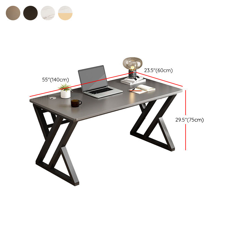 Modern Rectangular Computer Desk Wooden Black Gaming Desk with Black Legs Clearhalo 'furn' 'furn_office_desk' 'Furniture' 'Office Desks' 'Office Furniture' 'office_desk' 6795499