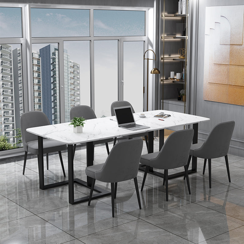 Zeitgenössischer 29,53 Zoll großer Büroschreibtisch gebogener weißer Schreibtisch gebogen