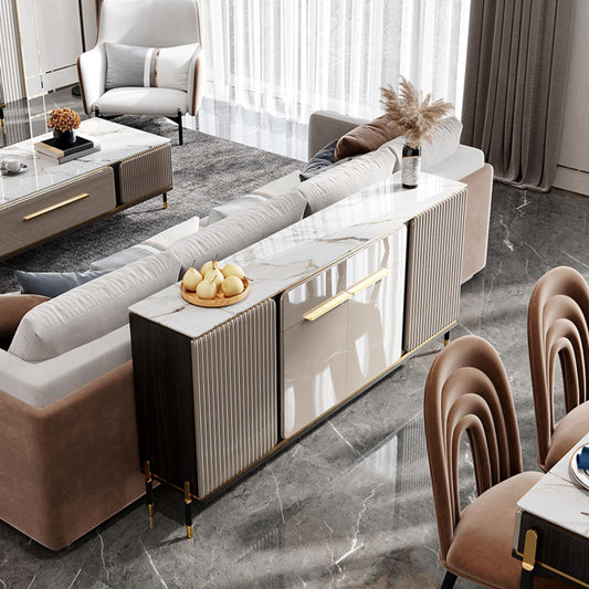 Stone Celevagettegna a buffet Scaffali regolabili a buffet Credenza con cassetti e armadi