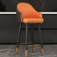 Glam Backrest Bar Stool Leather Counter Stool with Metal Legs Clearhalo 'Bar Furniture' 'Bar Stools' 'bar_stools' 'furn' 'furn_bar_stools' 'Furniture' 'Kitchen & Dining Furniture' 6795727