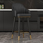 Glam Backrest Bar Stool Leather Counter Stool with Metal Legs Black 1 Piece Clearhalo 'Bar Furniture' 'Bar Stools' 'bar_stools' 'furn' 'furn_bar_stools' 'Furniture' 'Kitchen & Dining Furniture' 6795728