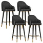 Glam Backrest Bar Stool Leather Counter Stool with Metal Legs Black 4 Piece Set Clearhalo 'Bar Furniture' 'Bar Stools' 'bar_stools' 'furn' 'furn_bar_stools' 'Furniture' 'Kitchen & Dining Furniture' 6795731