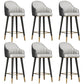 Glam Backrest Bar Stool Leather Counter Stool with Metal Legs Gray 6 Piece Set Clearhalo 'Bar Furniture' 'Bar Stools' 'bar_stools' 'furn' 'furn_bar_stools' 'Furniture' 'Kitchen & Dining Furniture' 6795743