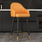 Glam Backrest Bar Stool Leather Counter Stool with Metal Legs Yellow 1 Piece Clearhalo 'Bar Furniture' 'Bar Stools' 'bar_stools' 'furn' 'furn_bar_stools' 'Furniture' 'Kitchen & Dining Furniture' 6795745