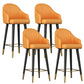 Glam Backrest Bar Stool Leather Counter Stool with Metal Legs Yellow 4 Piece Set Clearhalo 'Bar Furniture' 'Bar Stools' 'bar_stools' 'furn' 'furn_bar_stools' 'Furniture' 'Kitchen & Dining Furniture' 6795747