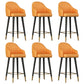 Glam Backrest Bar Stool Leather Counter Stool with Metal Legs Yellow 6 Piece Set Clearhalo 'Bar Furniture' 'Bar Stools' 'bar_stools' 'furn' 'furn_bar_stools' 'Furniture' 'Kitchen & Dining Furniture' 6795748