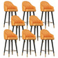 Glam Backrest Bar Stool Leather Counter Stool with Metal Legs Yellow 8 Piece Set Clearhalo 'Bar Furniture' 'Bar Stools' 'bar_stools' 'furn' 'furn_bar_stools' 'Furniture' 'Kitchen & Dining Furniture' 6795749