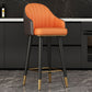 Glam Backrest Bar Stool Leather Counter Stool with Metal Legs Orange 1 Piece Clearhalo 'Bar Furniture' 'Bar Stools' 'bar_stools' 'furn' 'furn_bar_stools' 'Furniture' 'Kitchen & Dining Furniture' 6795750