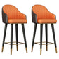 Glam Backrest Bar Stool Leather Counter Stool with Metal Legs Orange 2 Piece Set Clearhalo 'Bar Furniture' 'Bar Stools' 'bar_stools' 'furn' 'furn_bar_stools' 'Furniture' 'Kitchen & Dining Furniture' 6795751