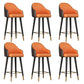 Glam Backrest Bar Stool Leather Counter Stool with Metal Legs Orange 6 Piece Set Clearhalo 'Bar Furniture' 'Bar Stools' 'bar_stools' 'furn' 'furn_bar_stools' 'Furniture' 'Kitchen & Dining Furniture' 6795753