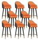 Glam Backrest Bar Stool Leather Counter Stool with Metal Legs Orange 8 Piece Set Clearhalo 'Bar Furniture' 'Bar Stools' 'bar_stools' 'furn' 'furn_bar_stools' 'Furniture' 'Kitchen & Dining Furniture' 6795754
