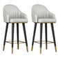 Glam Backrest Bar Stool Leather Counter Stool with Metal Legs Light Gray 2 Piece Set Clearhalo 'Bar Furniture' 'Bar Stools' 'bar_stools' 'furn' 'furn_bar_stools' 'Furniture' 'Kitchen & Dining Furniture' 6795761