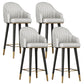 Glam Backrest Bar Stool Leather Counter Stool with Metal Legs Light Gray 4 Piece Set Clearhalo 'Bar Furniture' 'Bar Stools' 'bar_stools' 'furn' 'furn_bar_stools' 'Furniture' 'Kitchen & Dining Furniture' 6795762