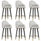 Glam Backrest Bar Stool Leather Counter Stool with Metal Legs Light Gray 6 Piece Set Clearhalo 'Bar Furniture' 'Bar Stools' 'bar_stools' 'furn' 'furn_bar_stools' 'Furniture' 'Kitchen & Dining Furniture' 6795763