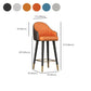 Glam Backrest Bar Stool Leather Counter Stool with Metal Legs Clearhalo 'Bar Furniture' 'Bar Stools' 'bar_stools' 'furn' 'furn_bar_stools' 'Furniture' 'Kitchen & Dining Furniture' 6795765