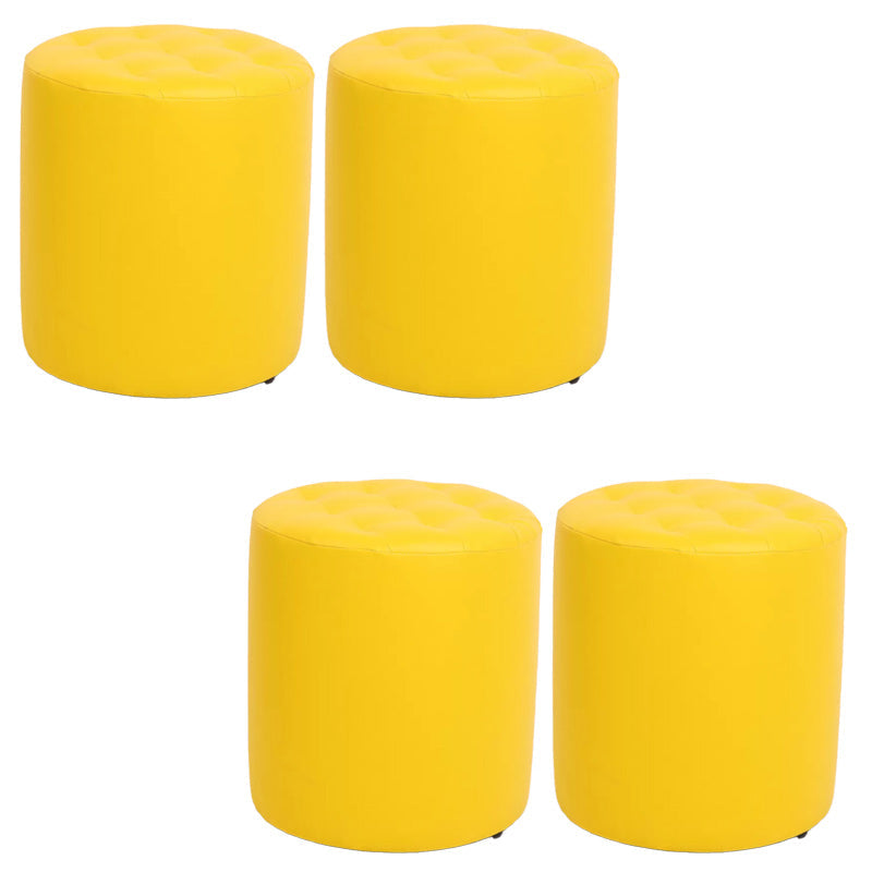 Dark Brown Modern Pouf Stain Resistant Round Pouf for Drawing Room Yellow 4 Piece Set Clearhalo 'furn' 'furn_ottomans_poufs' 'Furniture' 'Living Room Furniture' 'Ottomans & Poufs' 'ottomans_poufs' 6795973
