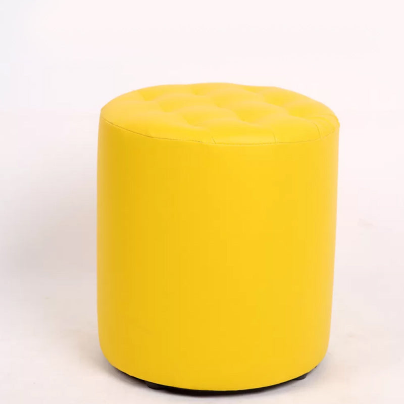 Dark Brown Modern Pouf Stain Resistant Round Pouf for Drawing Room Yellow 1 Piece Clearhalo 'furn' 'furn_ottomans_poufs' 'Furniture' 'Living Room Furniture' 'Ottomans & Poufs' 'ottomans_poufs' 6795981