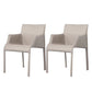 Kitchen Faux Leather Dining Chair Dining Room Upholstered Arm Chair Light Gray 2 Piece Set Clearhalo 'Dining Chairs' 'Dining Tables & Seating' 'dining_chair' 'furn' 'furn_dining_chair' 'Furniture' 'Kitchen & Dining Furniture' 6796135