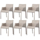 Kitchen Faux Leather Dining Chair Dining Room Upholstered Arm Chair Light Gray 6 Piece Set Clearhalo 'Dining Chairs' 'Dining Tables & Seating' 'dining_chair' 'furn' 'furn_dining_chair' 'Furniture' 'Kitchen & Dining Furniture' 6796139