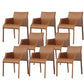 Kitchen Faux Leather Dining Chair Dining Room Upholstered Arm Chair Brown 8 Piece Set Clearhalo 'Dining Chairs' 'Dining Tables & Seating' 'dining_chair' 'furn' 'furn_dining_chair' 'Furniture' 'Kitchen & Dining Furniture' 6796145