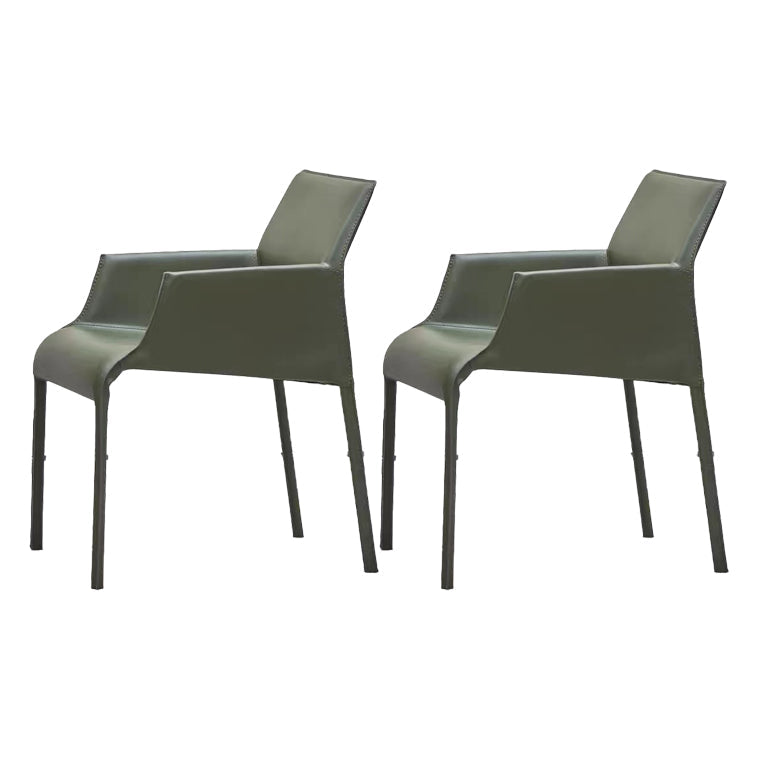 Kitchen Faux Leather Dining Chair Dining Room Upholstered Arm Chair Green 2 Piece Set Clearhalo 'Dining Chairs' 'Dining Tables & Seating' 'dining_chair' 'furn' 'furn_dining_chair' 'Furniture' 'Kitchen & Dining Furniture' 6796146