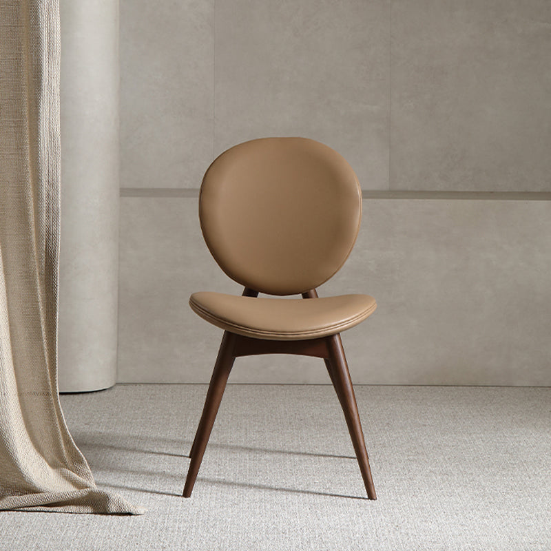 Eigentijdse vaste houten zijkant gestoffeerde armloze eetkamerstoel