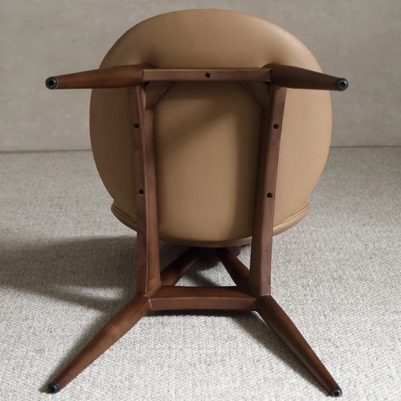 Sedia laterale in legno massiccio contemporaneo imbottito.