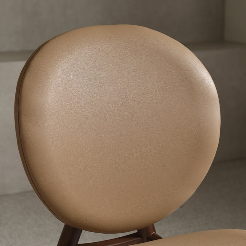 Eigentijdse vaste houten zijkant gestoffeerde armloze eetkamerstoel