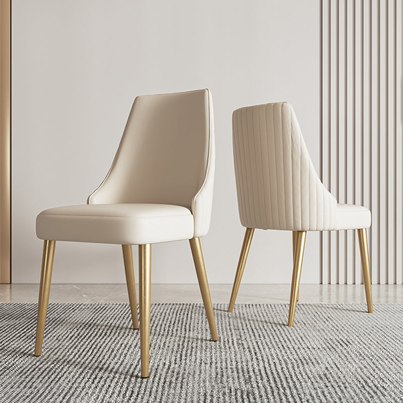 Glam Side Chair Dining Room Gold Legs Dining Armless Parsons Chair Clearhalo 'Dining Chairs' 'Dining Tables & Seating' 'dining_chair' 'furn' 'furn_dining_chair' 'Furniture' 'Kitchen & Dining Furniture' 6796171